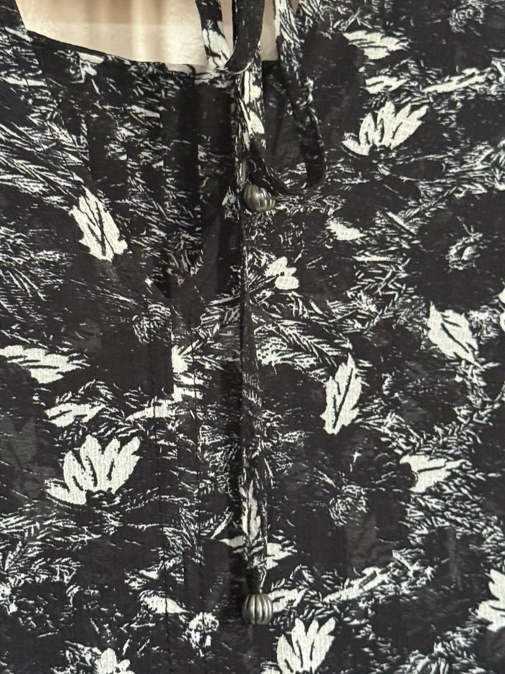 Free People These Dreams Sheer Floral Print Ruffle Trim Mini Dress Size Medium